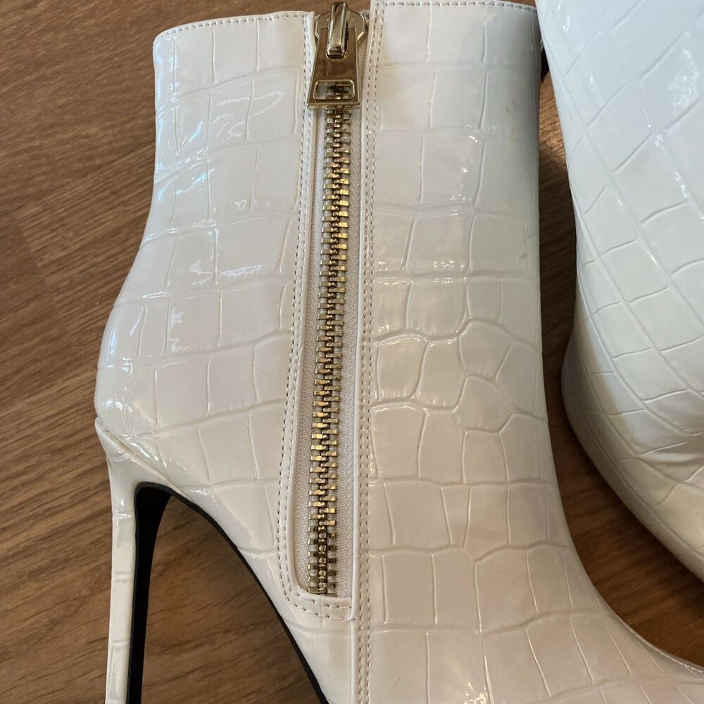 I.N.C. International Concepts Womens Sarishaa Zip Booties White Croc 7M - Picture 11 of 16
